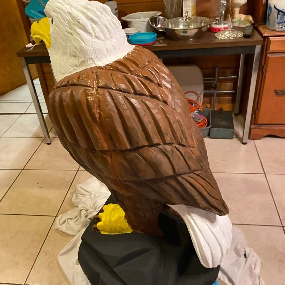 Brown and White Eagle Bird Statue